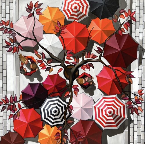 Réunion sous l'arbre by Perrine Vilmot, Painting for Sale on Singulart