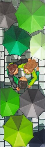 Trio vert van Perrine Vilmot, Schilderij te koop op Singulart