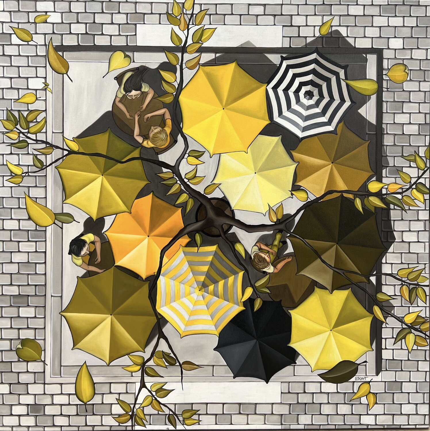 La place jaune Perrine Vilmot Dipinto originale in vendita