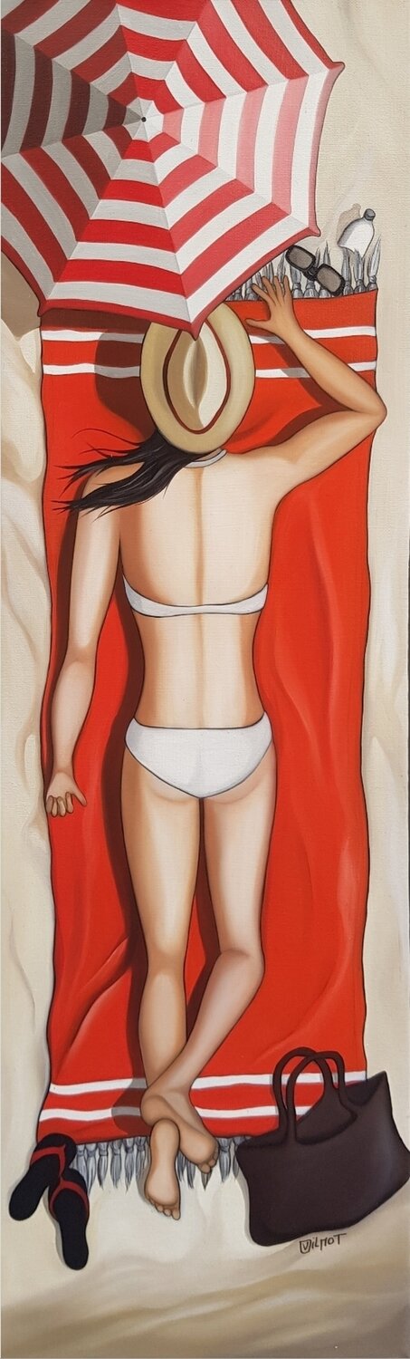 Pause déjeuner Perrine Vilmot Dipinto originale in vendita