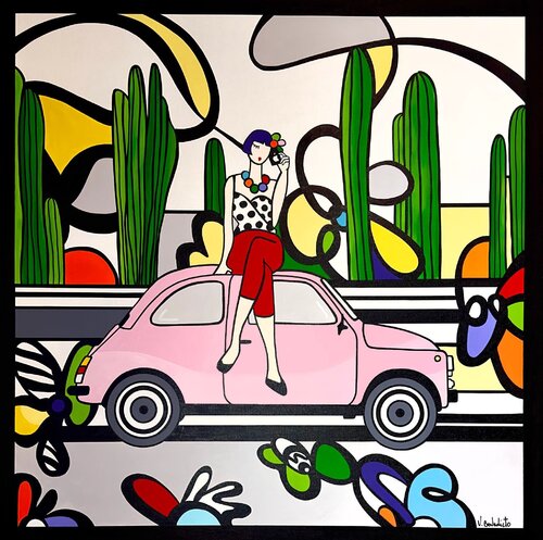 Fiat 500 di Virginia Benedicto, Pittura in vendita su Singulart