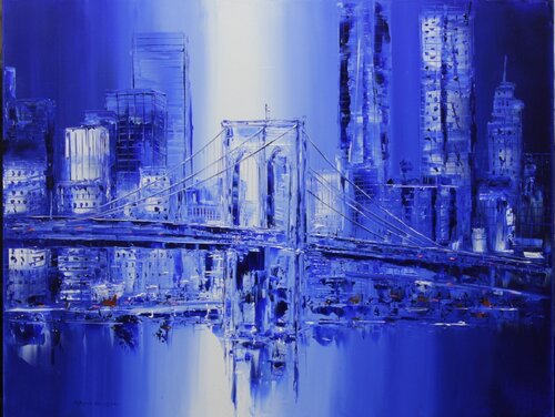 Brooklyn Bridge van Patrick Rousseau, Schilderij te koop op Singulart