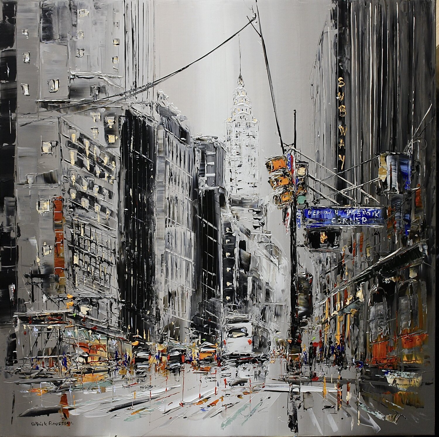 In background Patrick Rousseau Pintura original en venta