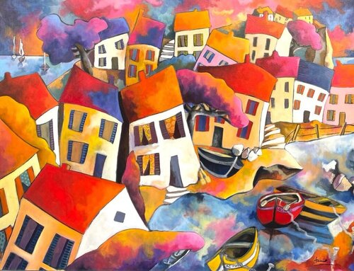 Village en bord de mer von Fauve, Malerei kaufen auf Singulart