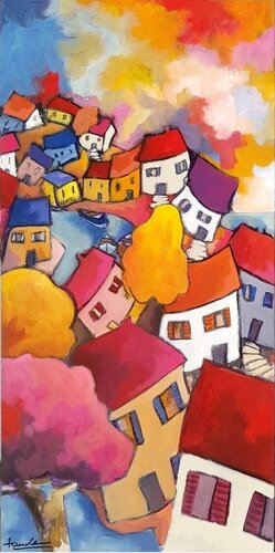 L'été au bord de l'eau 1 van Fauve, Schilderij te koop op Singulart