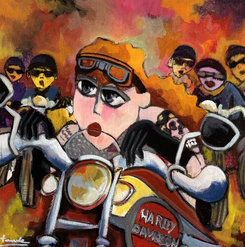 Femme à la moto van Fauve, Schilderij te koop op Singulart
