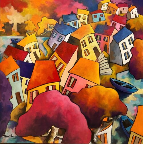 La ronde des maisons von Fauve, Malerei kaufen auf Singulart
