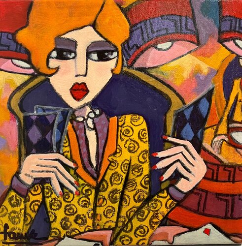 La bonne carte est pour moi van Fauve, Schilderij te koop op Singulart