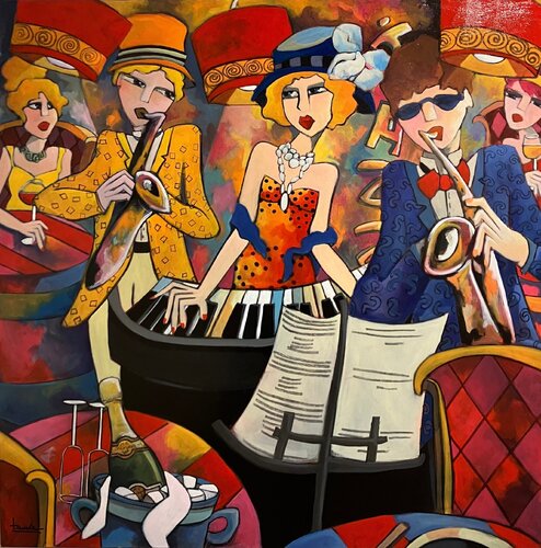 Champagne et musique van Fauve, Schilderij te koop op Singulart