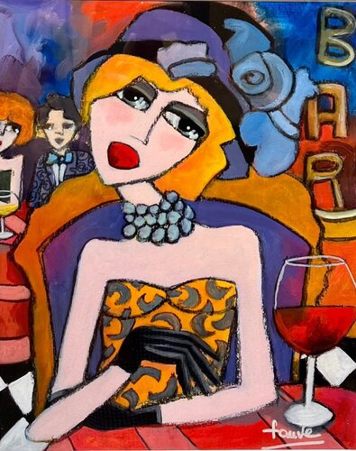 Femme au chapeau van Fauve, Schilderij te koop op Singulart
