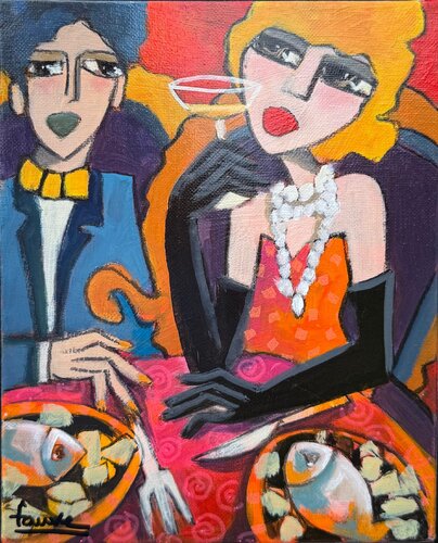 Poisson a l'honneur  van Fauve, Schilderij te koop op Singulart