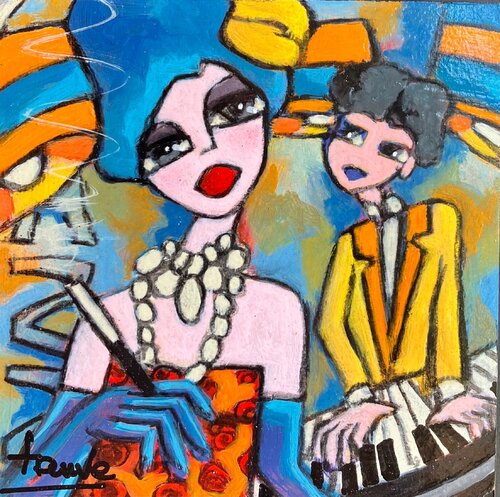 Le chignon bleu par Fauve, Peinture en vente sur Singulart
