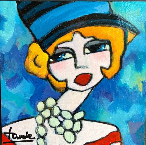 Le bleu te va si bien by Fauve, Painting for Sale on Singulart