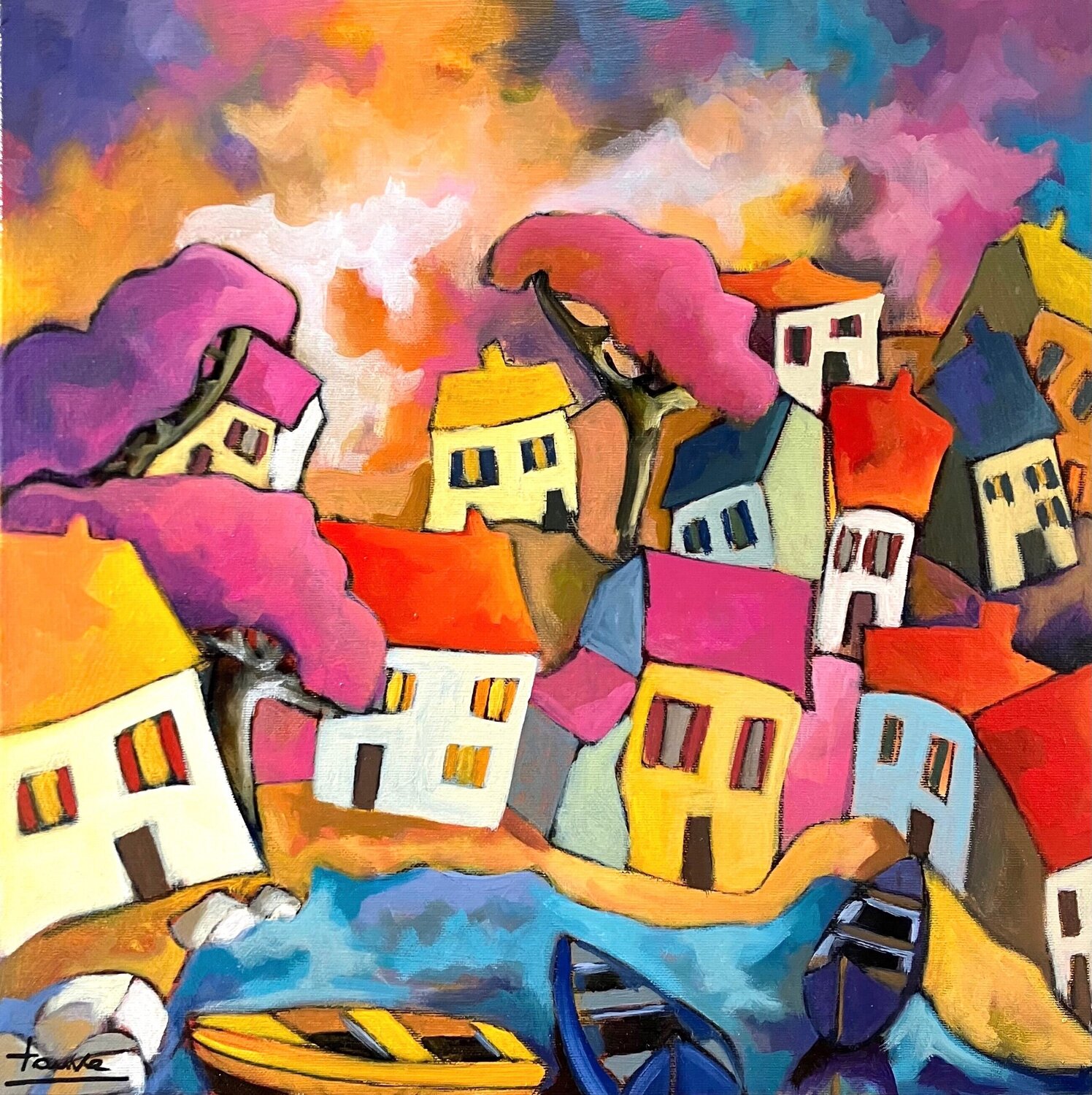 Vacances au soleil Fauve Origineel schilderij te koop