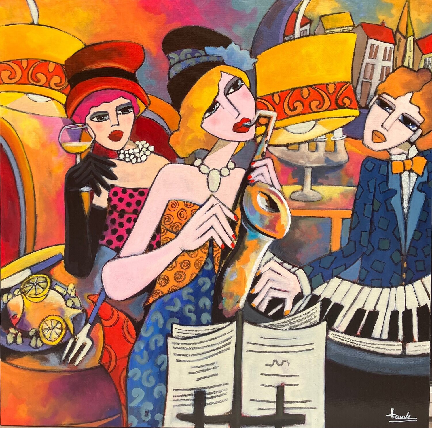 C'est la fête Fauve Dipinto originale in vendita