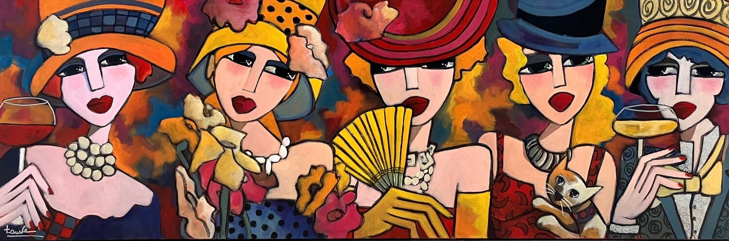 Les coquettes Fauve Origineel schilderij te koop