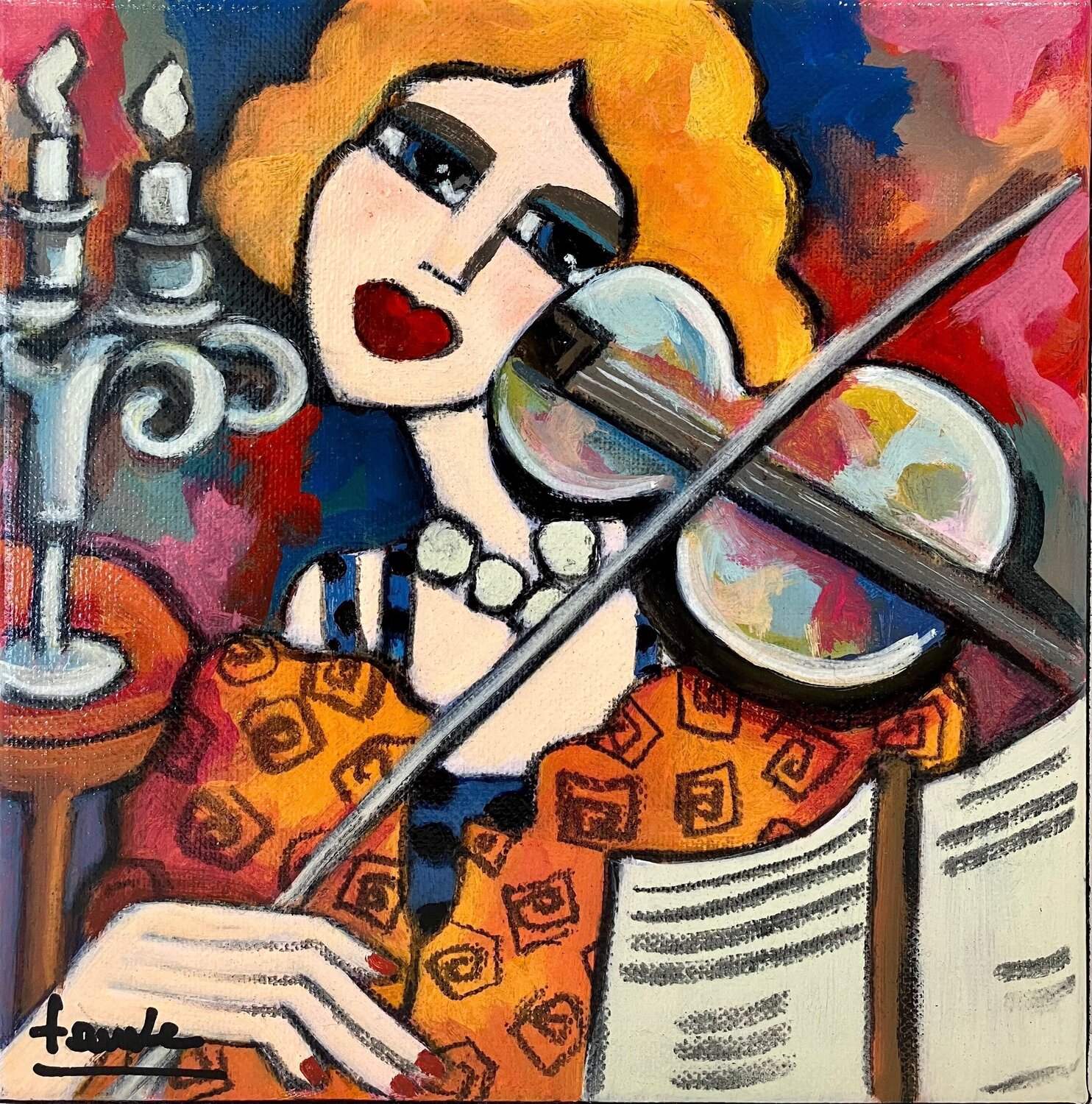 Violon plaisir Fauve Dipinto originale in vendita