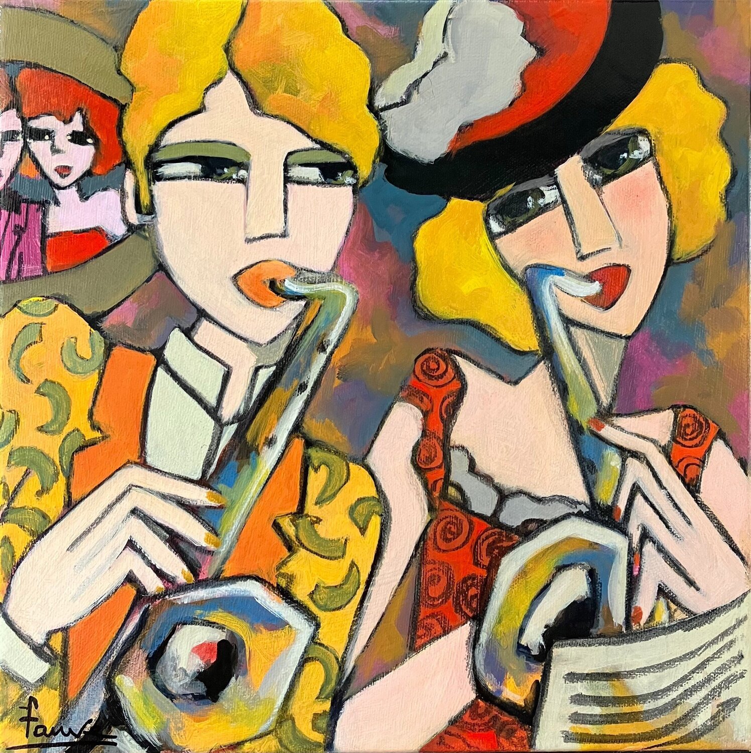 Plaisir musical Fauve Origineel schilderij te koop