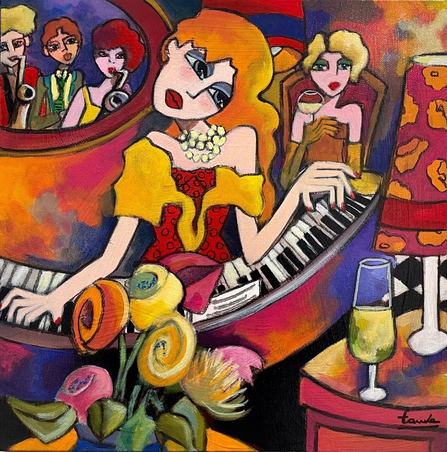 Atmosphère musicale Fauve Dipinto originale in vendita