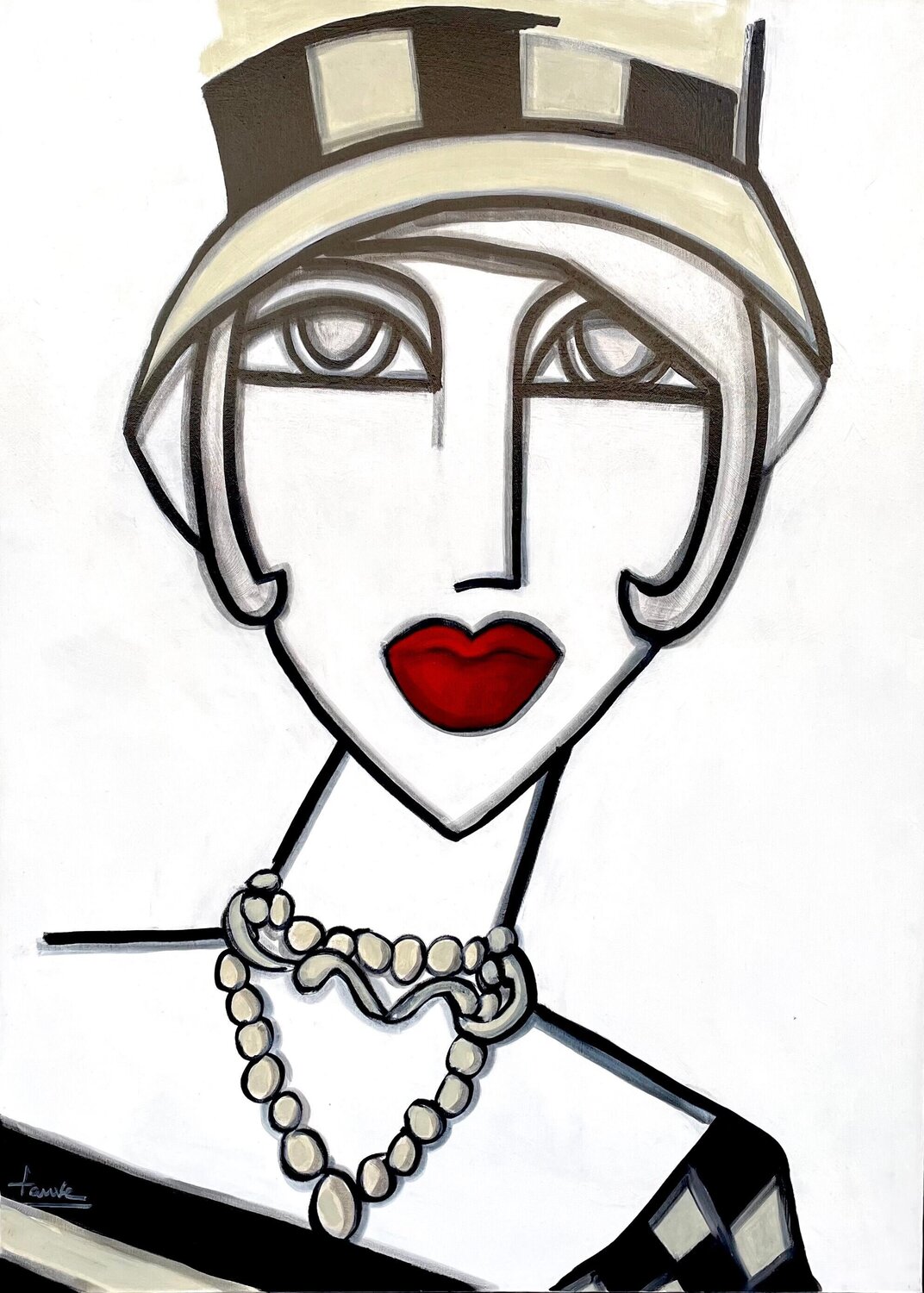 Jeu de dames Fauve Original painting for sale