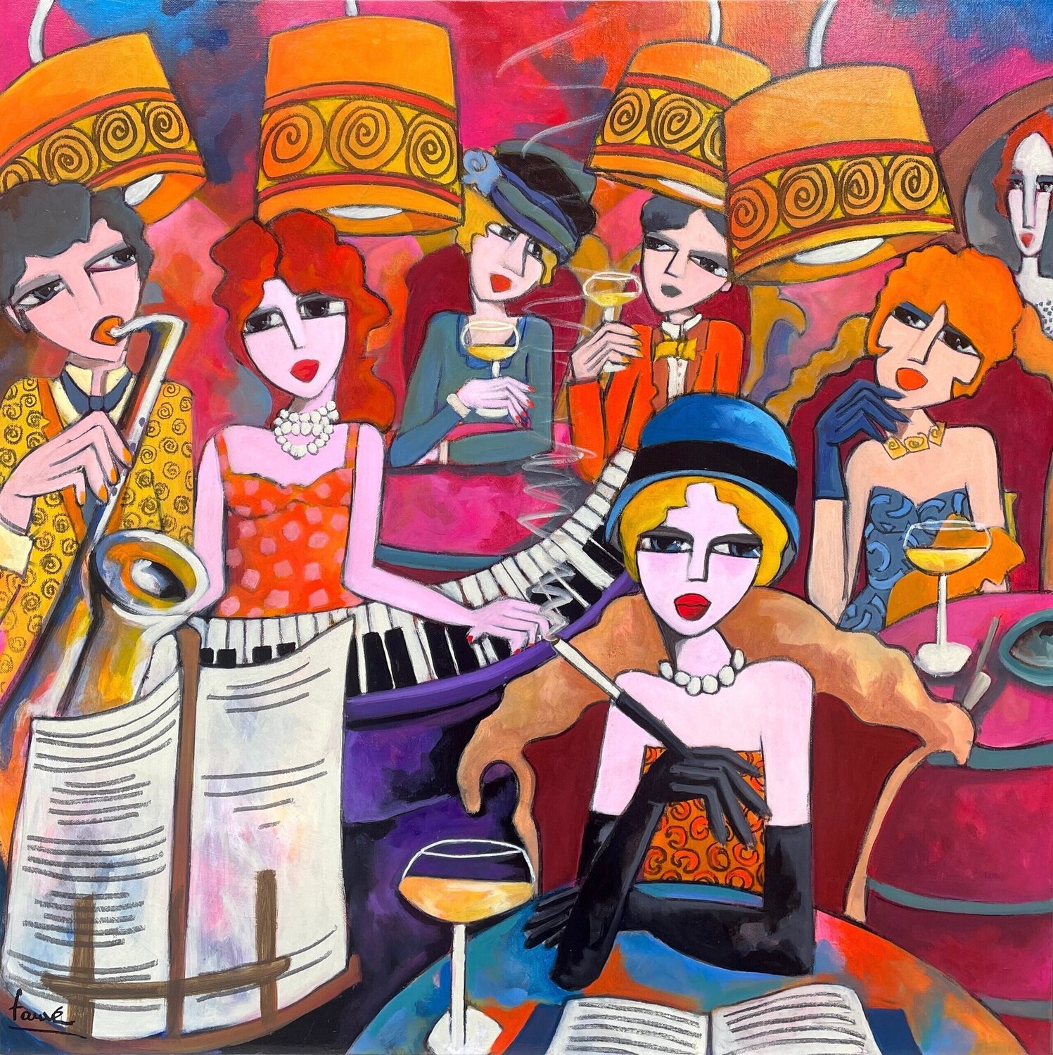 Jolies Dames Fauve Origineel schilderij te koop