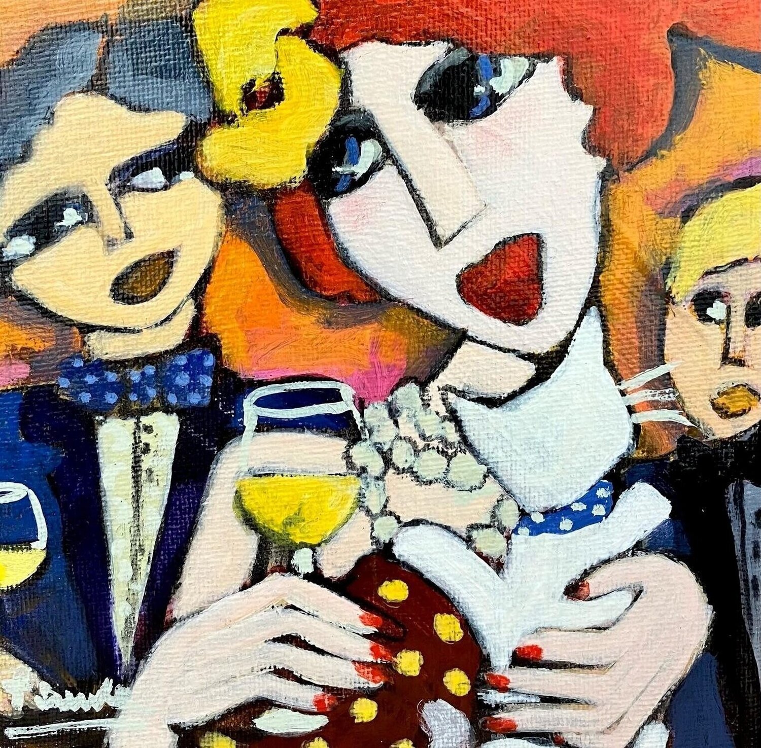 Le petit vin blanc Fauve Dipinto originale in vendita