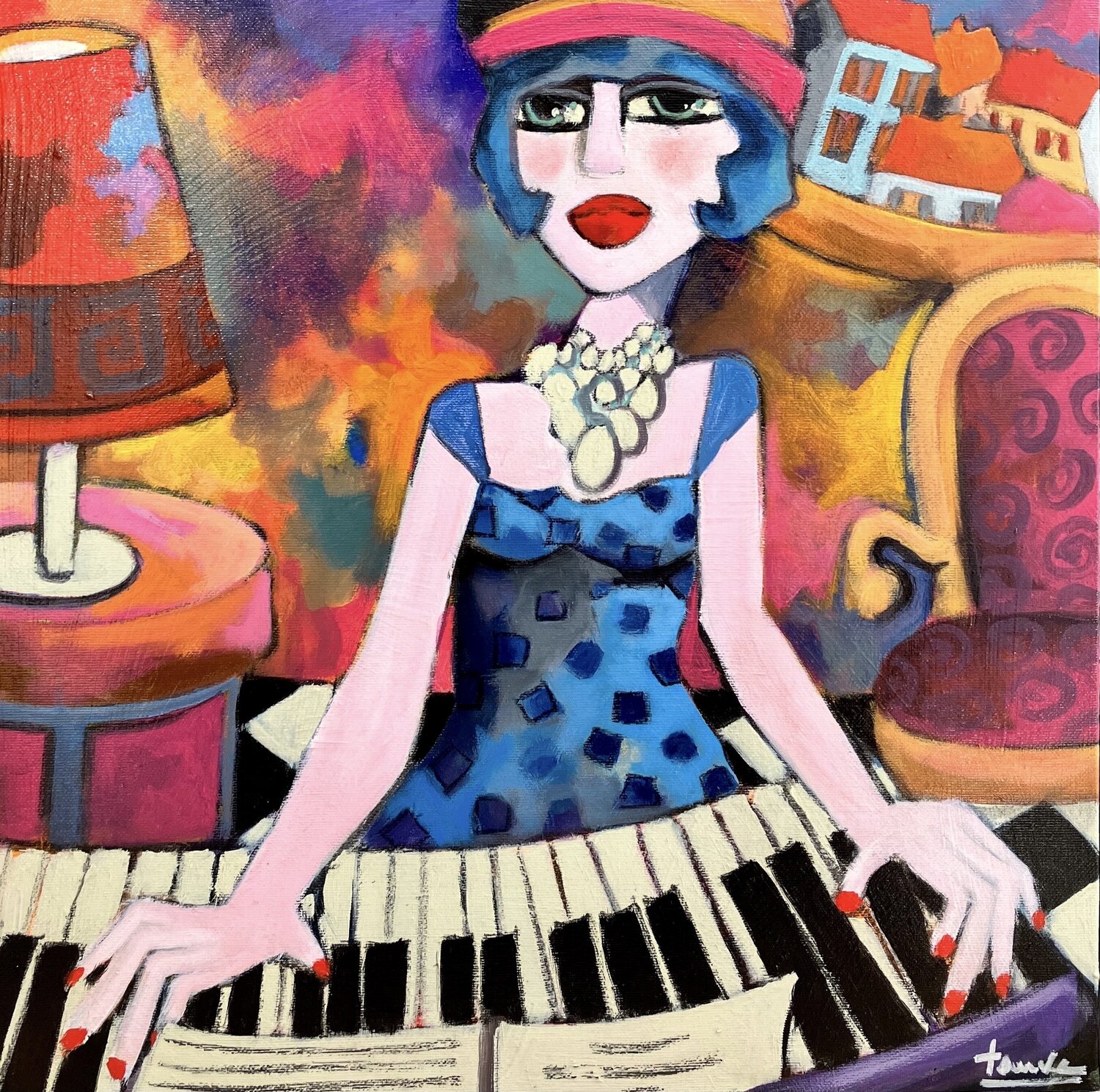 Piano Fauve Original painting for sale