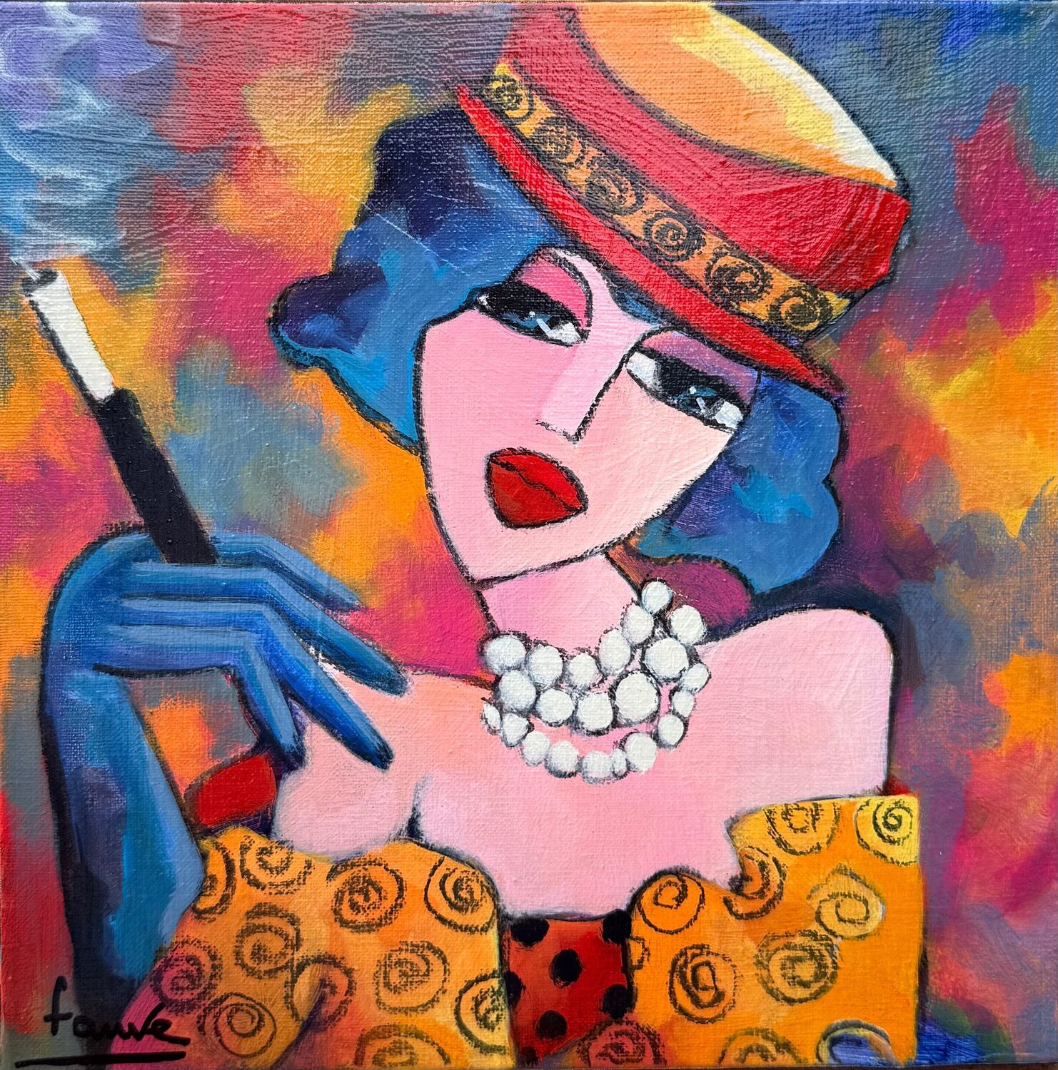 Mystérieuse  Fauve Dipinto originale in vendita