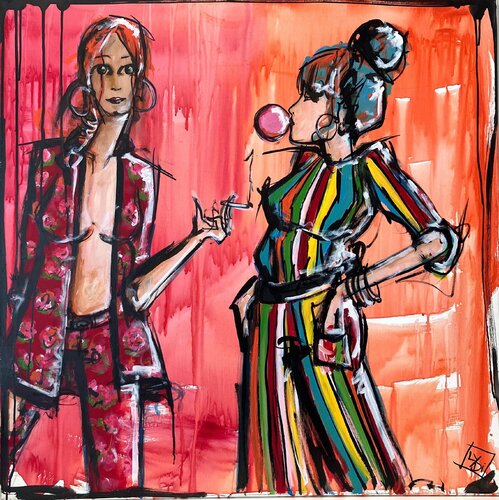 Je fume...moi je préfère buller van Lydia Delectorskaya, Schilderij te koop op Singulart