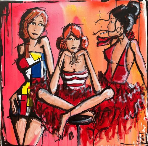 Soirée filles ... Pfou ça manque de mecs de Lydia Delectorskaya, Pintura a la venta en Singulart
