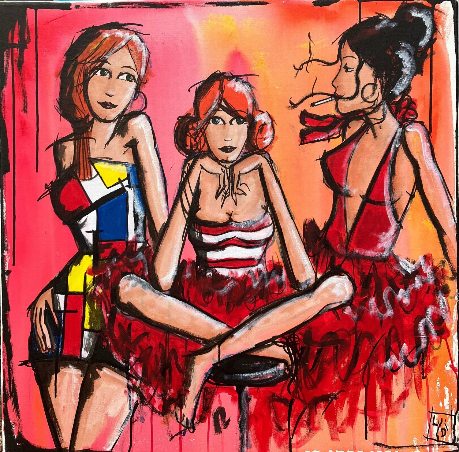 Soirée filles ... Pfou ça manque de mecs Lydia Delectorskaya Originalgemälde zu verkaufen