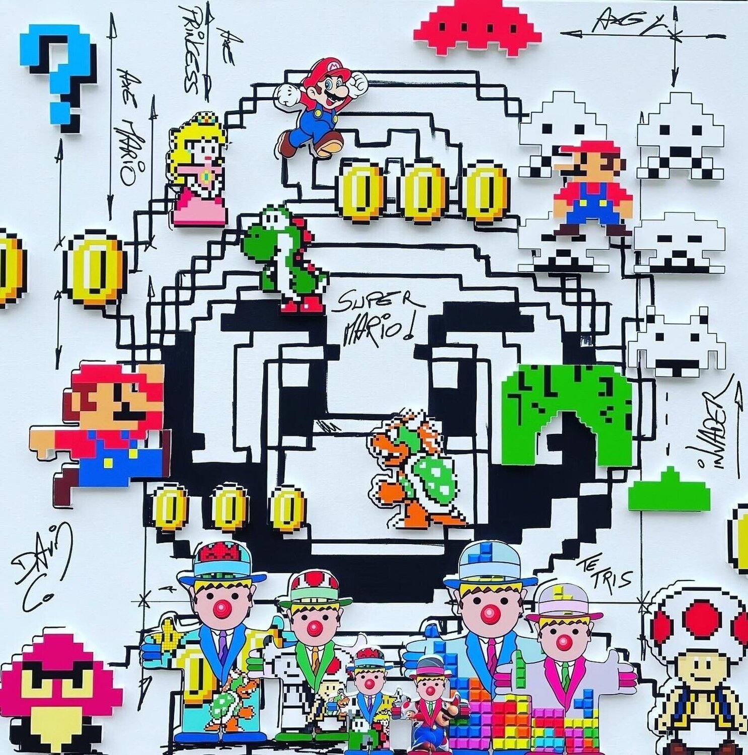 Mario pix X David Cumps Dipinto originale in vendita