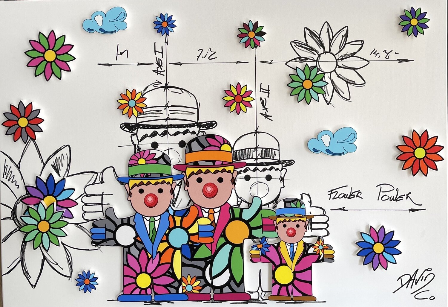 Flower power David Cumps Origineel schilderij te koop