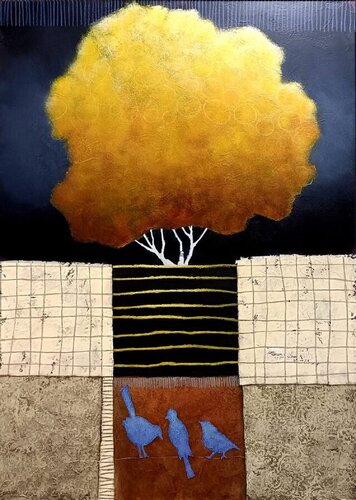 Et la nuit déjà scintille van Géraldine Bandiziol, Schilderij te koop op Singulart