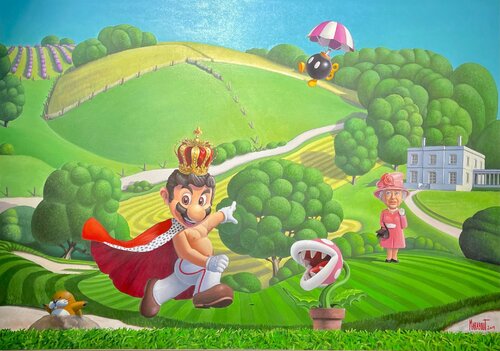 God save the Queen von Xavier Marabout, Malerei kaufen auf Singulart