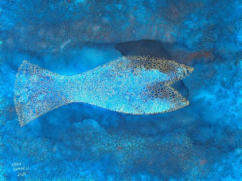Deep Blue Fish van Eran shmueli, Schilderij te koop op Singulart
