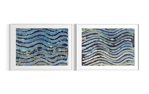 blue current by Eran shmueli, Work on Paper for Sale on Singulart