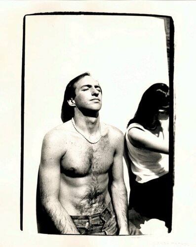 Jon Gould Shirtless Sunbathing in Jeans in Cape Cod di Andy Warhol, Fotografia in vendita su Singulart