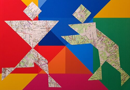 Tangram  Catch me if you can par Nina Florence Juncker, Œuvre sur papier en vente sur Singulart