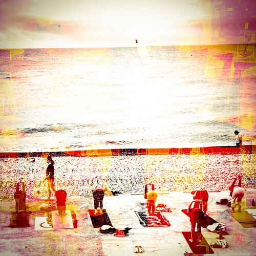 Nizza Yoga am Strand par Nina Florence Juncker, Photographie en vente sur Singulart