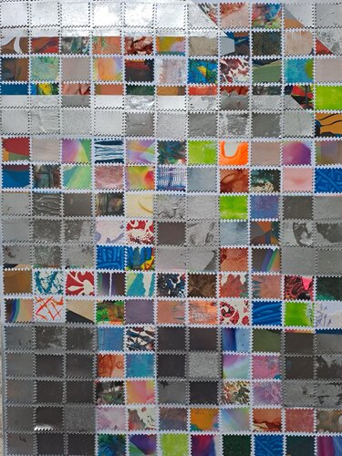 Kollage Bunter Mix mit Silber par Nina Florence Juncker, Autres supports en vente sur Singulart