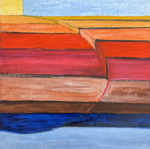 Gestufte Landschaft van Siegmar Ahlvers, Schilderij te koop op Singulart