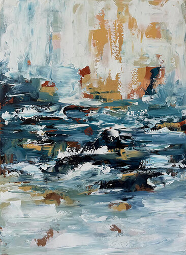 A Stroll Down By The Lake van Omar Obaid, Schilderij te koop op Singulart