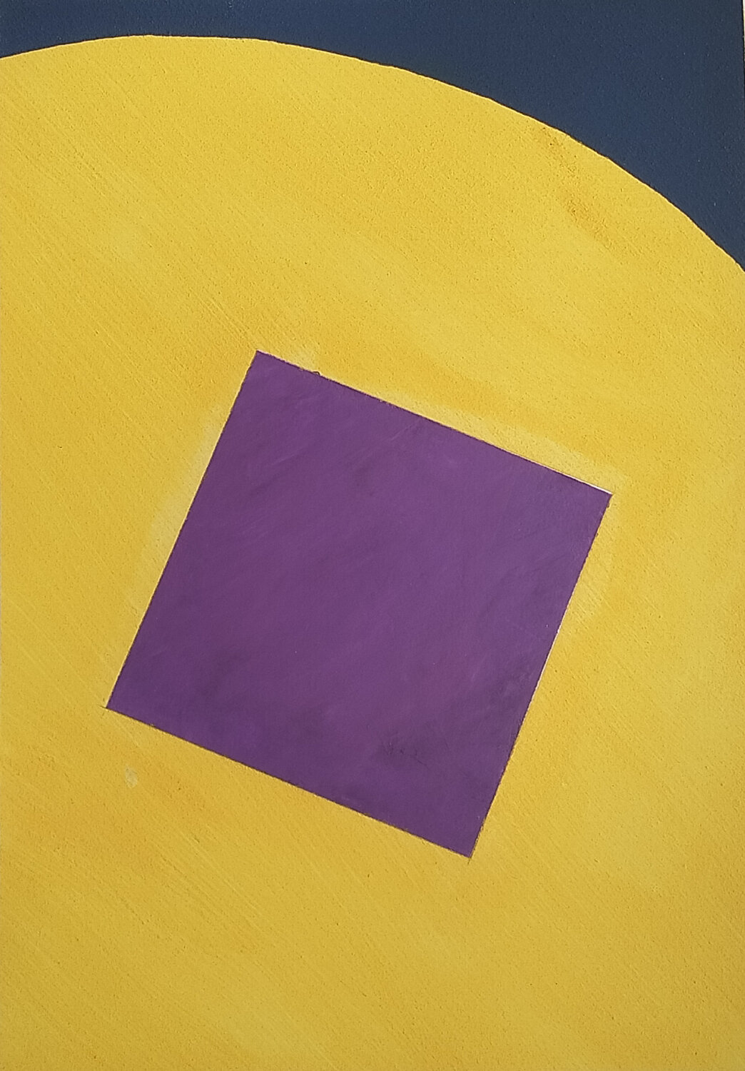Studio N. 2 ‘Quadrato viola su fondo giallo ed arco blu’ Lino Spada Werk auf Papier zu verkaufen