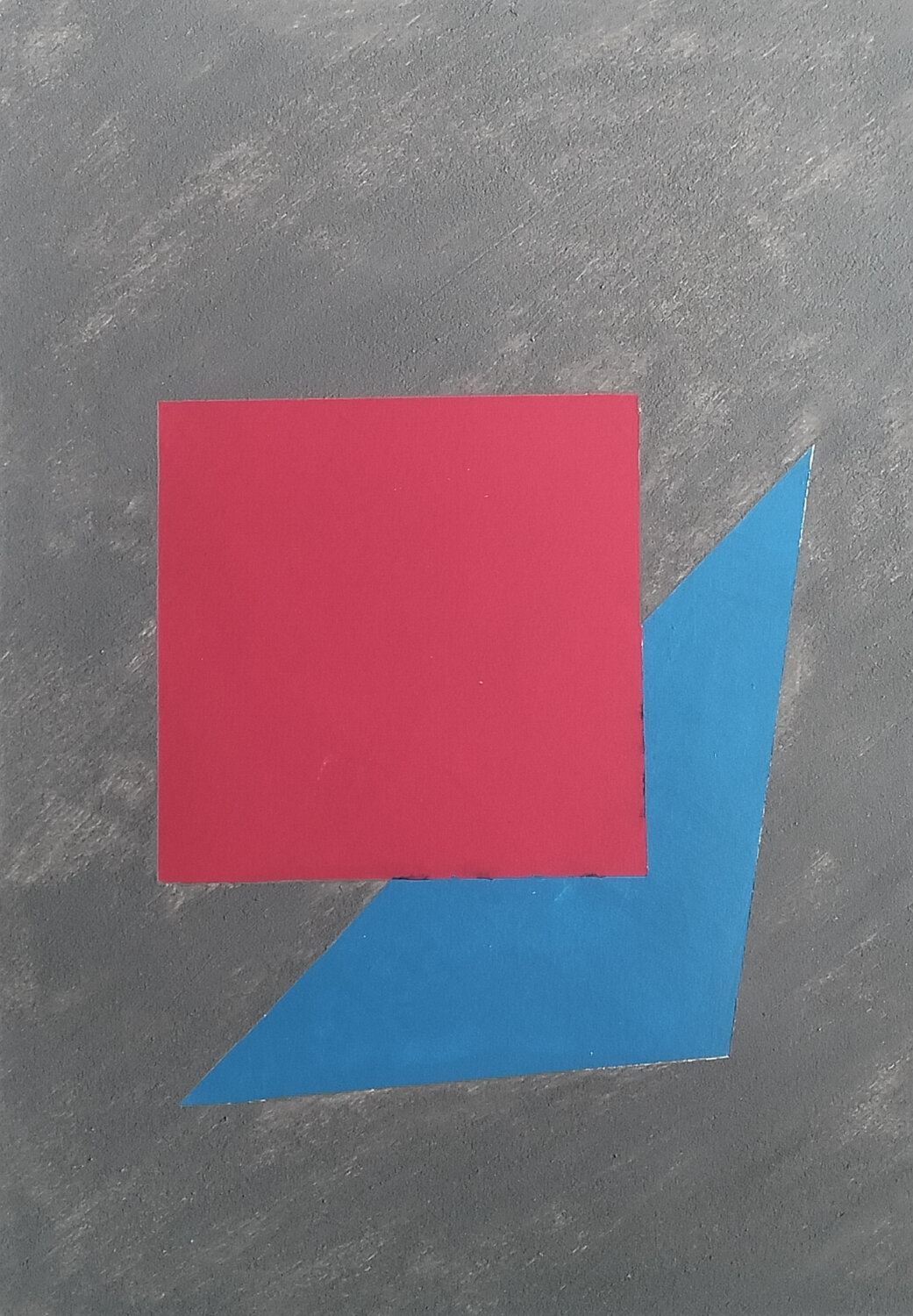 Studio N. 3 "Quadrato rosso su triangolo azzurro" Lino Spada Werk op papier te koop