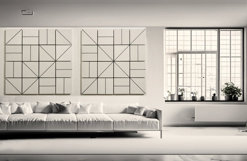Black and White Geometrics - Natasha Lara Hughes by APARTMENT HD, 油畫 for Sale on Singulart