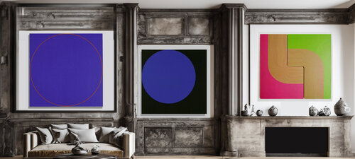 Pink and Green Plus other Canvases visualisation by APARTMENT HD, 회화 for Sale on Singulart