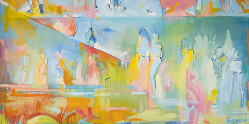 The Mall by Leah Thompson, Painting for Sale on Singulart