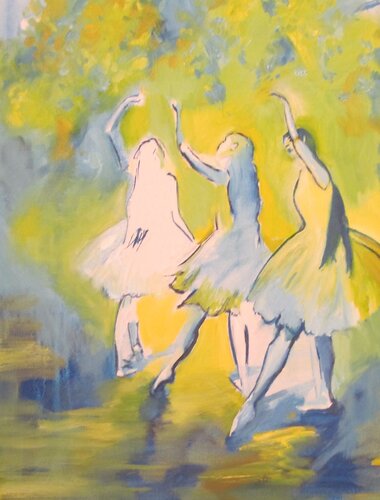 Dancers in Green by Leah Thompson, Painting for Sale on Singulart