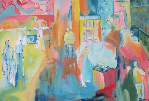 Grocery Store by Leah Thompson, Painting for Sale on Singulart